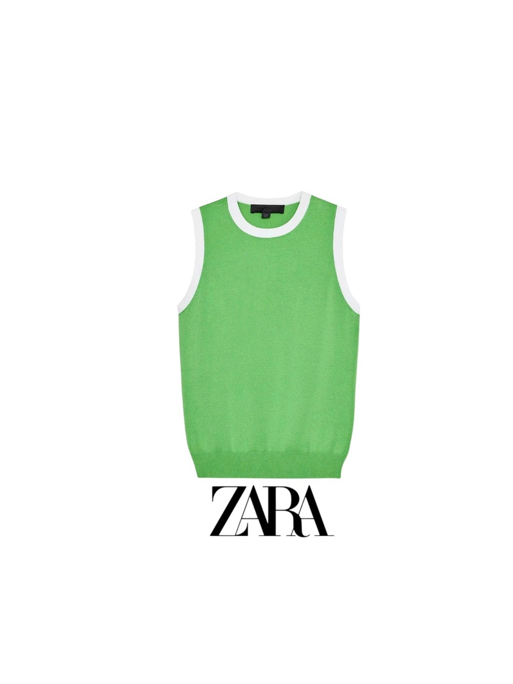 ZARA women’s  Green Sleeveless Knit Sweater